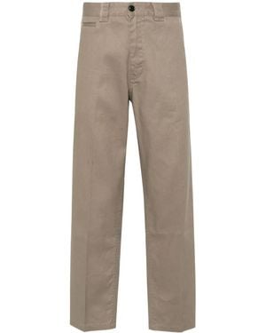 BOSS Pressed-Crease Twill Tapered Pants - Natural