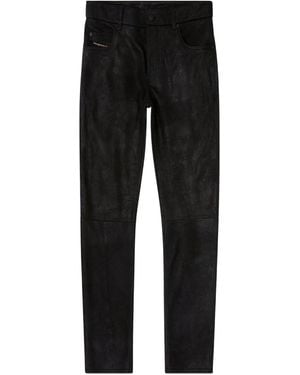 DIESEL ファイブポケット レザーパンツ - ブラック