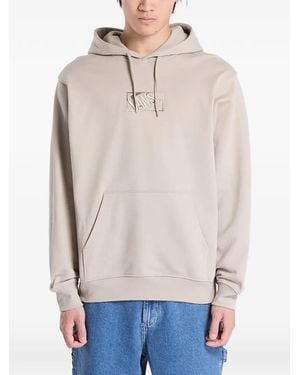 Vans Logo-Embroidered Drawstring Hoodie - White