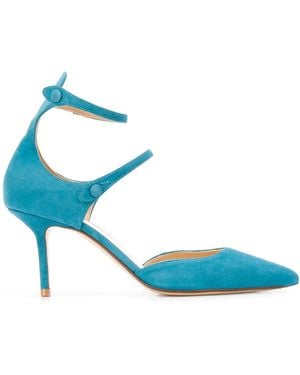 Francesco Russo Double-Strap Pointed-Toe Pumps - Blue