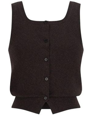 Amomento Top Con Scollo A U - Nero