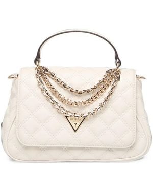 Guess Giully Quilted Chain-Detail Tote Bag - White