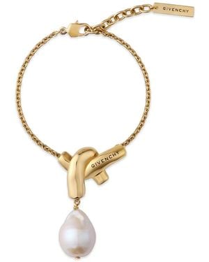 Givenchy Bracelet Chain Link En Métal Et Perle - Blanc