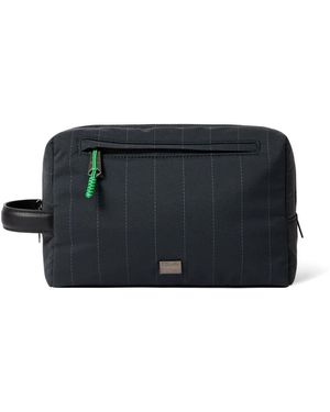 Paul Smith Pinstripe Leather-Handle Wash Bag - Black