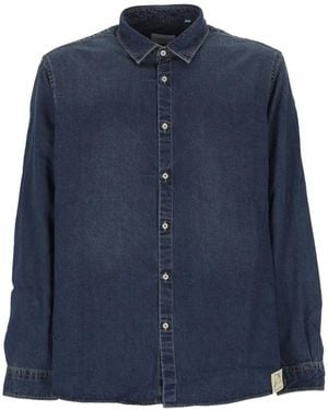 FAMILY FIRST Long-Sleeve Denim Shirt - Blue