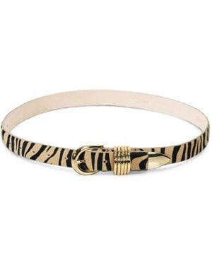 DEHANCHE Hollyhock Zebra-Print Belt - White