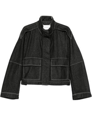 Christian Wijnants Jola Contrast-Stitch Denim Jacket - Black