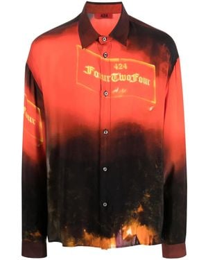 424 Hemd Mit Grafischem Print - Orange