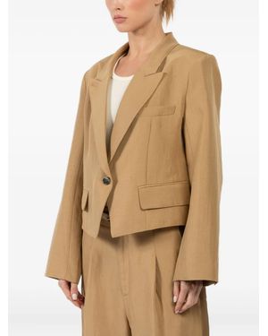 Smythe Cropped Single-Button Blazer - Natural