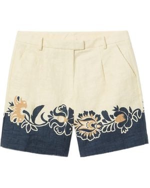 La DoubleJ Shorts mit Blumen-Print - Blau