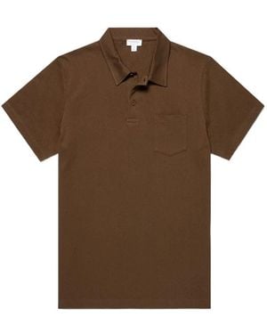 Sunspel Rivieira Polo Shirt - Brown