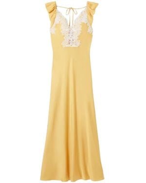 Claudie Pierlot Lace-Trim Ruffled Dress - Metallic
