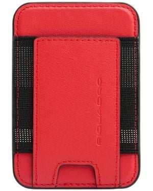 Piquadro Logo-Engraved Leather Cardholder - Red