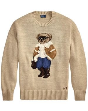 Polo Ralph Lauren Polo Bear Intarsia-Knit Sweater - Natural