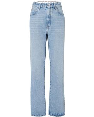 Gcds Crystal-Embellished Straight-Leg Denim Jeans - Blue