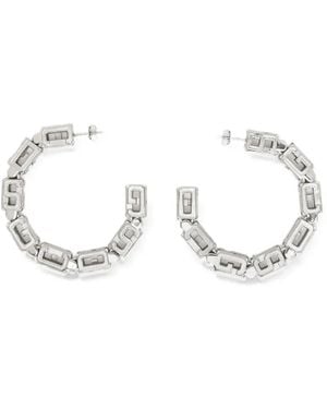 Gcds Cube-Logo Half-Hoop Earrings - White