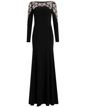 Jenny Packham Kelly Embellished Long-Sleeve Maxi Dress - Black
