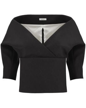 Ferragamo Short-Sleeve Knitted Top - Black
