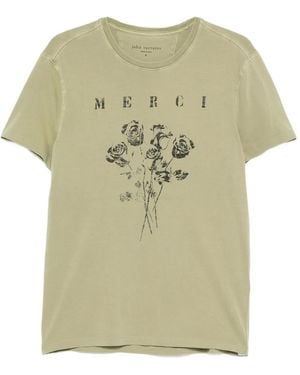 John Varvatos Floral-Graphic T-Shirt - Green