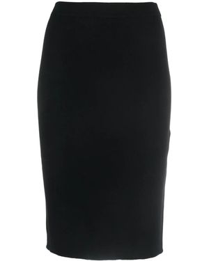 Saint Laurent ファインニット ペンシルスカート - ブラック
