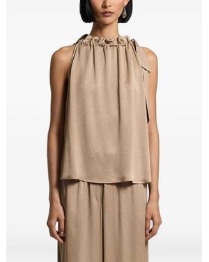 Peserico Ruched-detail Top - Natural