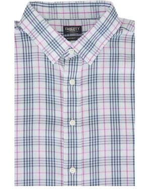 Faherty Camicia Movement Button-Down A Quadri - Blu