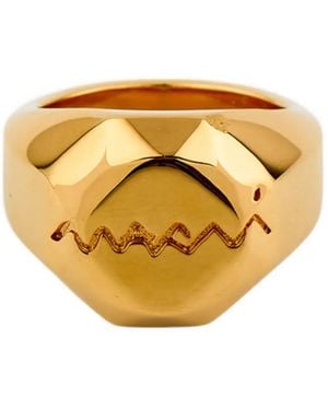 Marni Embossed Signet Ring - Metallic
