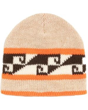 Stussy Wave Print Skullcap Hat - Orange
