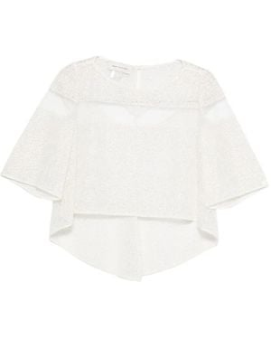 Gemy Maalouf Semi-Transparentes Oberteil - Weiß