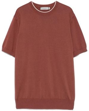 Canali Fine-Knit T-Shirt - Red