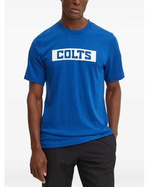 Nike Indianapolis Colts Primetime Wordmark Essential Logo-Print T-Shirt - Blue