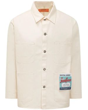 Universal Overall Hemdjacke mit Patch-Detail - Weiß