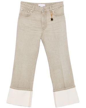 Stella McCartney Vaqueros Capri Con Detalle De Cadena - Blanco