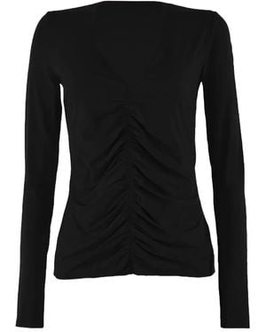 Wolford Top fruncido con cuello en V - Negro