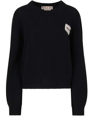 Marni カシミア バルーンスリーブ セーター - ブラック