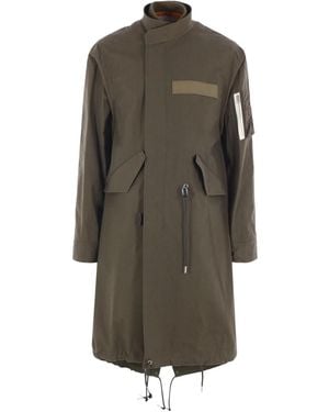 Sacai パッチポケット コート - グレー