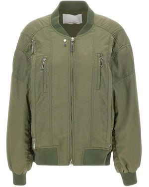 Rabanne Panelled Bomber Jacket - Green