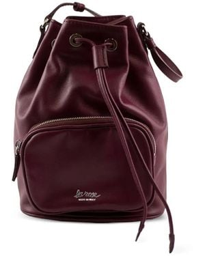 LA ROSE Drawstring Zip Bucket Bag - Purple