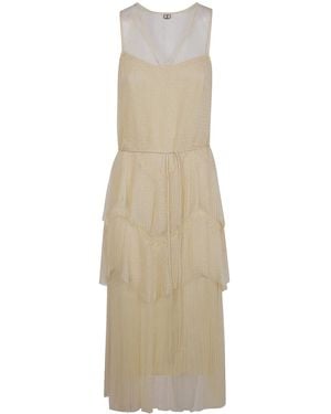 Twinset Colorblock Midi Dress - Natural