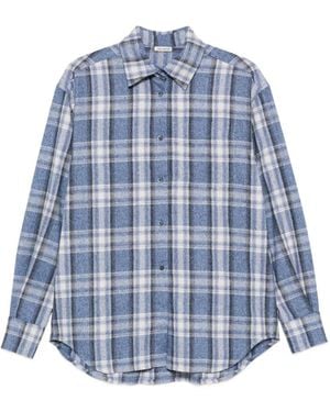 A.M.G Check-Pattern Long-Sleeve Shirt - Blue