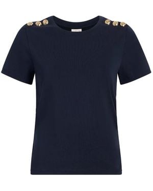 Cinq À Sept Jasper Button Detail Jasper T-Shirt - Blue
