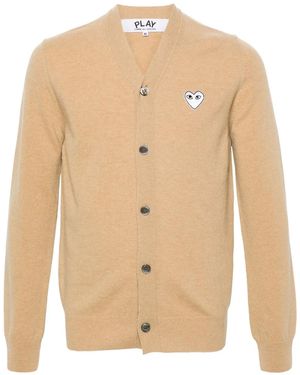COMME DES GARÇONS PLAY Heart-Motif Wool Cardigan - Natural