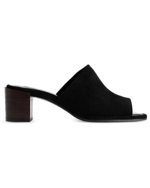 BY FAR Francisco Square-Toe Sandals - Black
