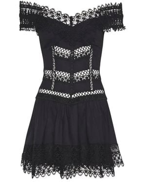 Charo Ruiz Eliane Lace-Trim Mini Dress - Black