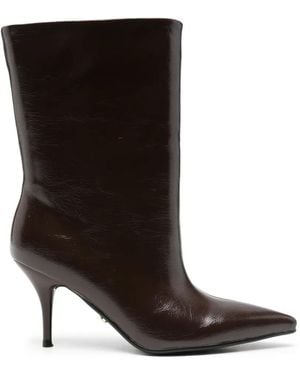 Twentyfourhaitch Bottes Pointues À Talon Aiguille Unuk - Black