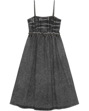 Ganni Denim Midi Dress - Gray