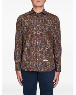 Tintoria Mattei 954 Paisley Button Shirt - Brown
