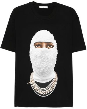 ih nom uh nit Mask-Print T-Shirt - Black