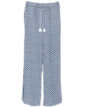 Marina Rinaldi Diamond Tassel Trousers - Blue