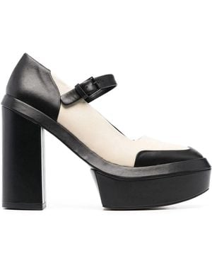 Robert Clergerie Platform Paneled Pumps - Black